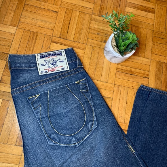 True Religion Horseshoe Pocket Straight Medium Wash 31 Waist Jeans - Picture 2 of 7